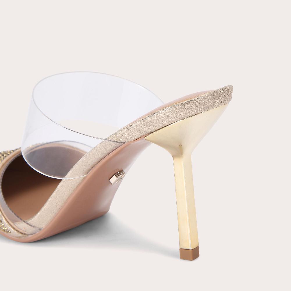 Carvela PASSION VINYL Gold Vinyl Mule Heel By CARVELA