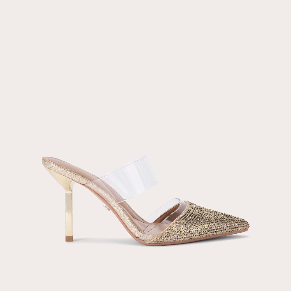 carvela PASSION VINYL Gold Vinyl Mule Heel by CARVELA