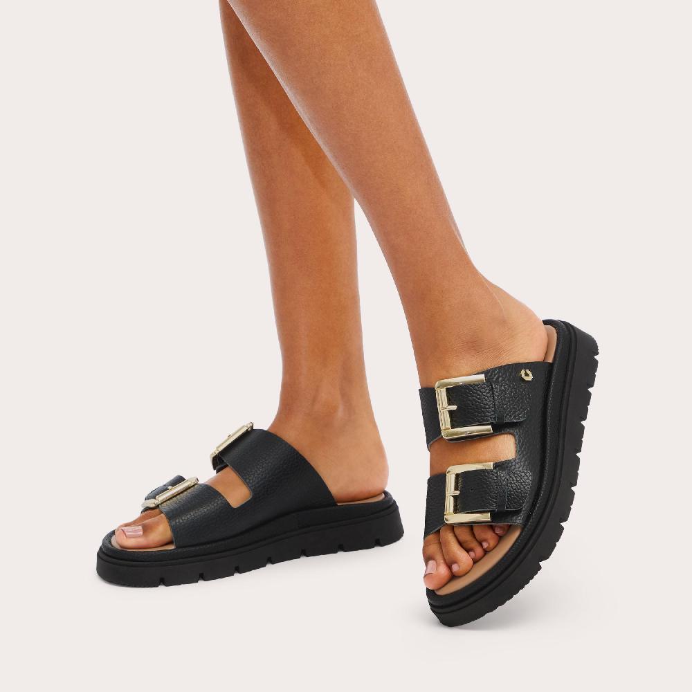Carvela PAVILION Black Leather Sandal By CARVELA COMFORT