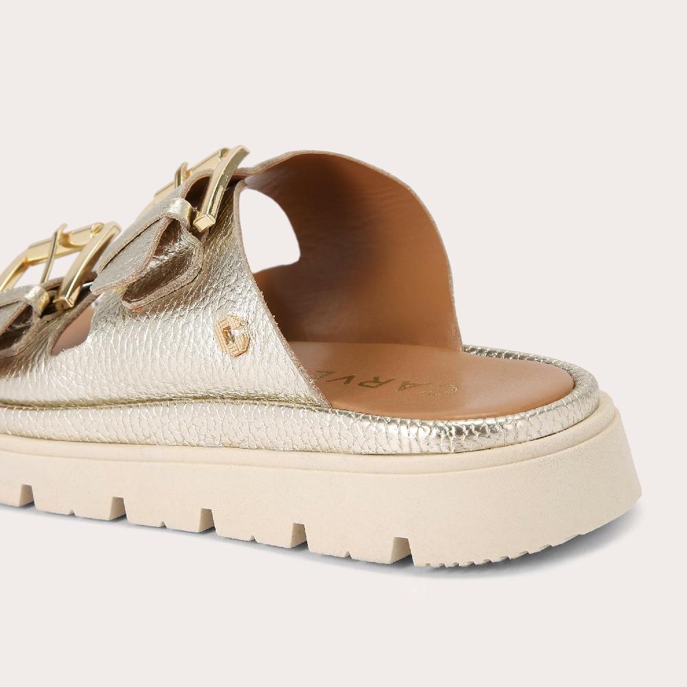 Carvela PAVILION Gold Metallic Leather Sandal By CARVELA COMFORT