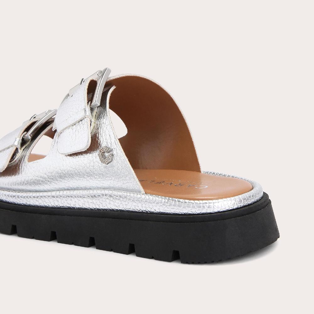 Carvela PAVILION Silver Leather Slip On Sandal By CARVELA COMFORT