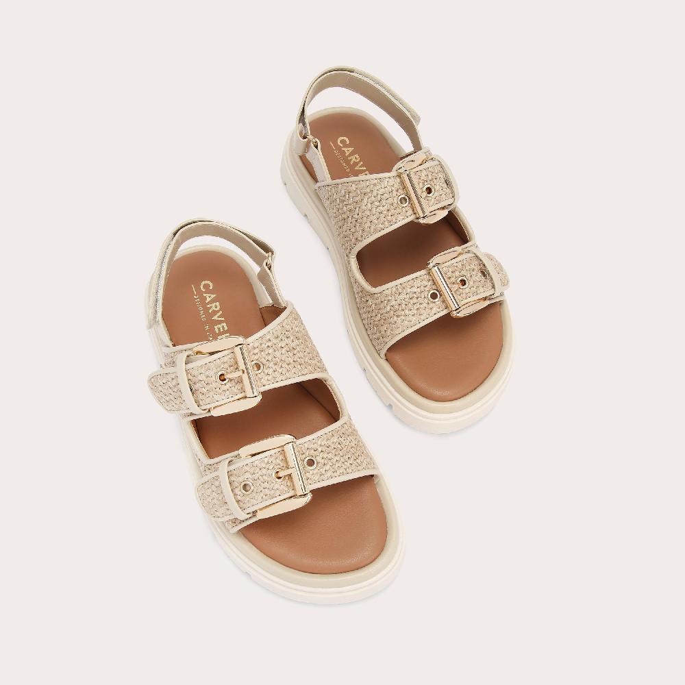 Carvela PAVILION SLINGBACK Beige Raffia Slingback Sandal By CARVELA COMFORT