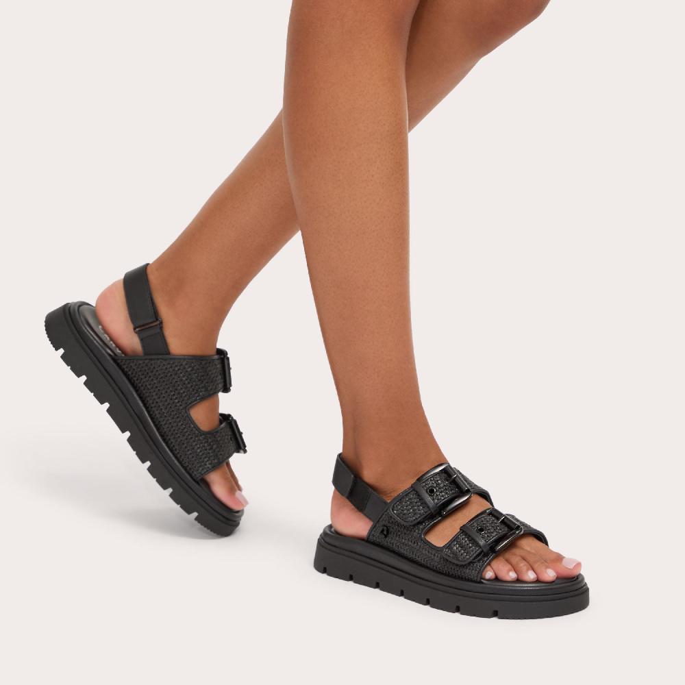 Carvela PAVILION SLINGBACK Black Raffia Sandal By CARVELA COMFORT