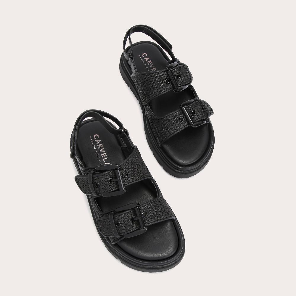 Carvela PAVILION SLINGBACK Black Raffia Sandal By CARVELA COMFORT