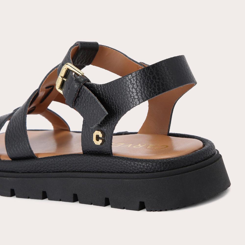 Carvela PAVILION T BAR Black Fisherman Sandal By CARVELA COMFORT