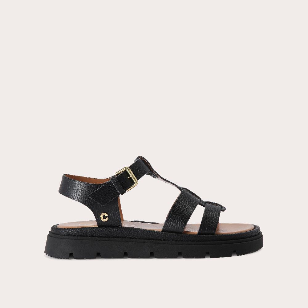 carvela PAVILION T BAR Black Fisherman Sandal by CARVELA COMFORT