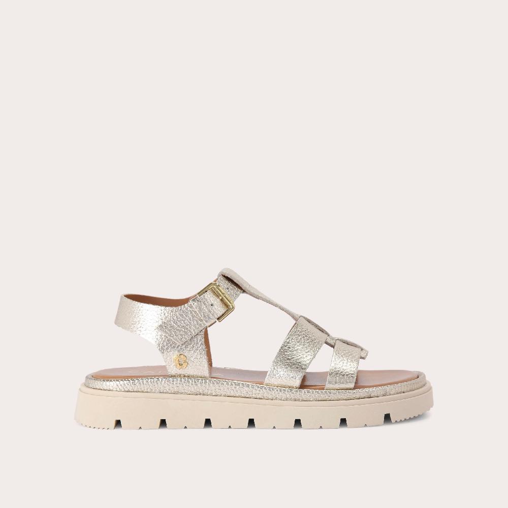 carvela PAVILION T BAR Gold Leather Fisherman Sandal by CARVELA COMFORT