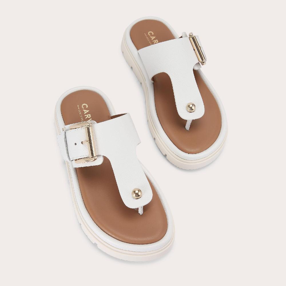 Carvela PAVILION T-BAR MULE Bone T-Bar Sandal By CARVELA COMFORT