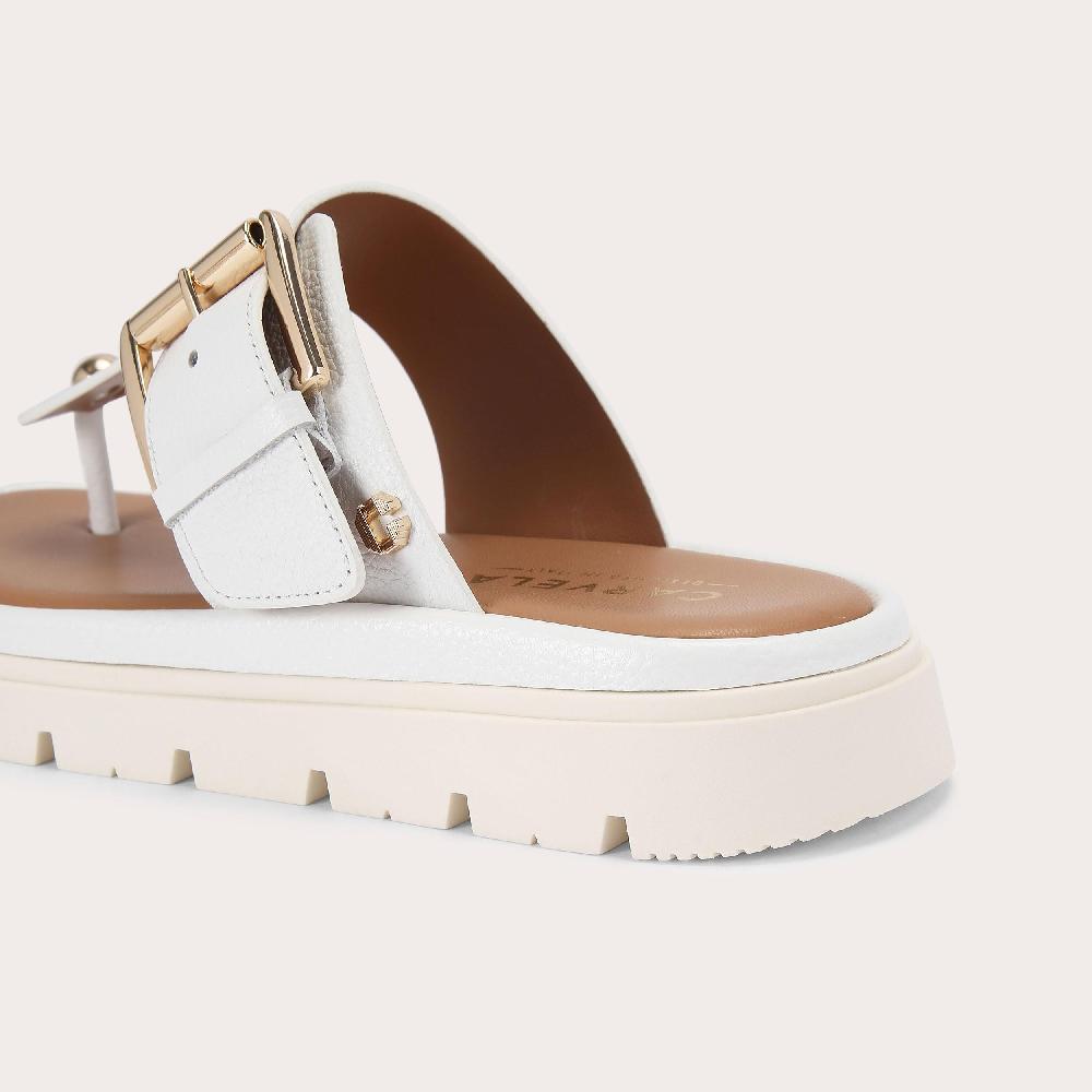 Carvela PAVILION T-BAR MULE Bone T-Bar Sandal By CARVELA COMFORT