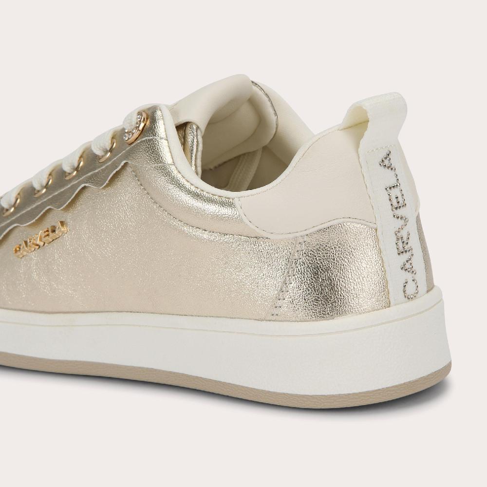 Carvela PEONIA SNEAKER Gold Metallic Lace Up Trainer By CARVELA
