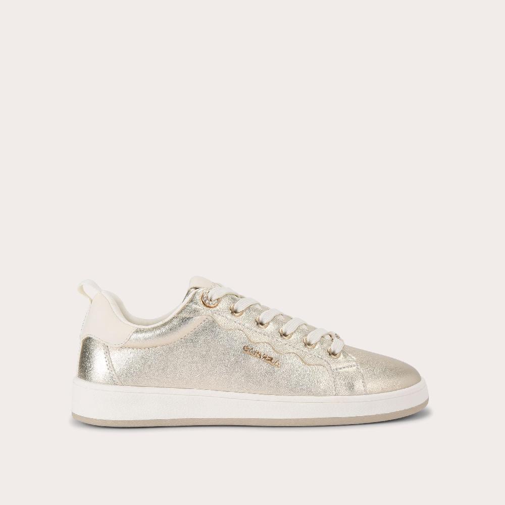 carvela PEONIA SNEAKER Gold Metallic Lace Up Trainer by CARVELA
