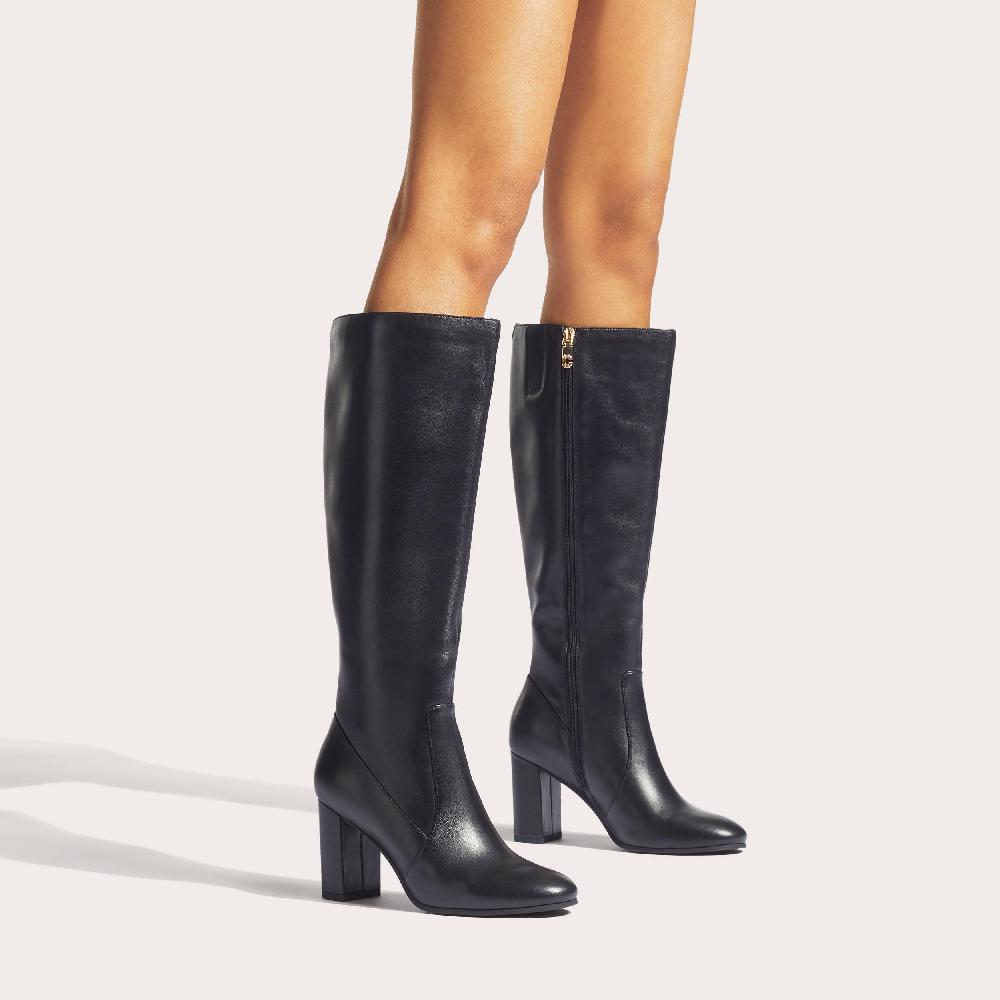 Carvela POSE KNEE HIGH Black Knee High Leather Boots By CARVELA