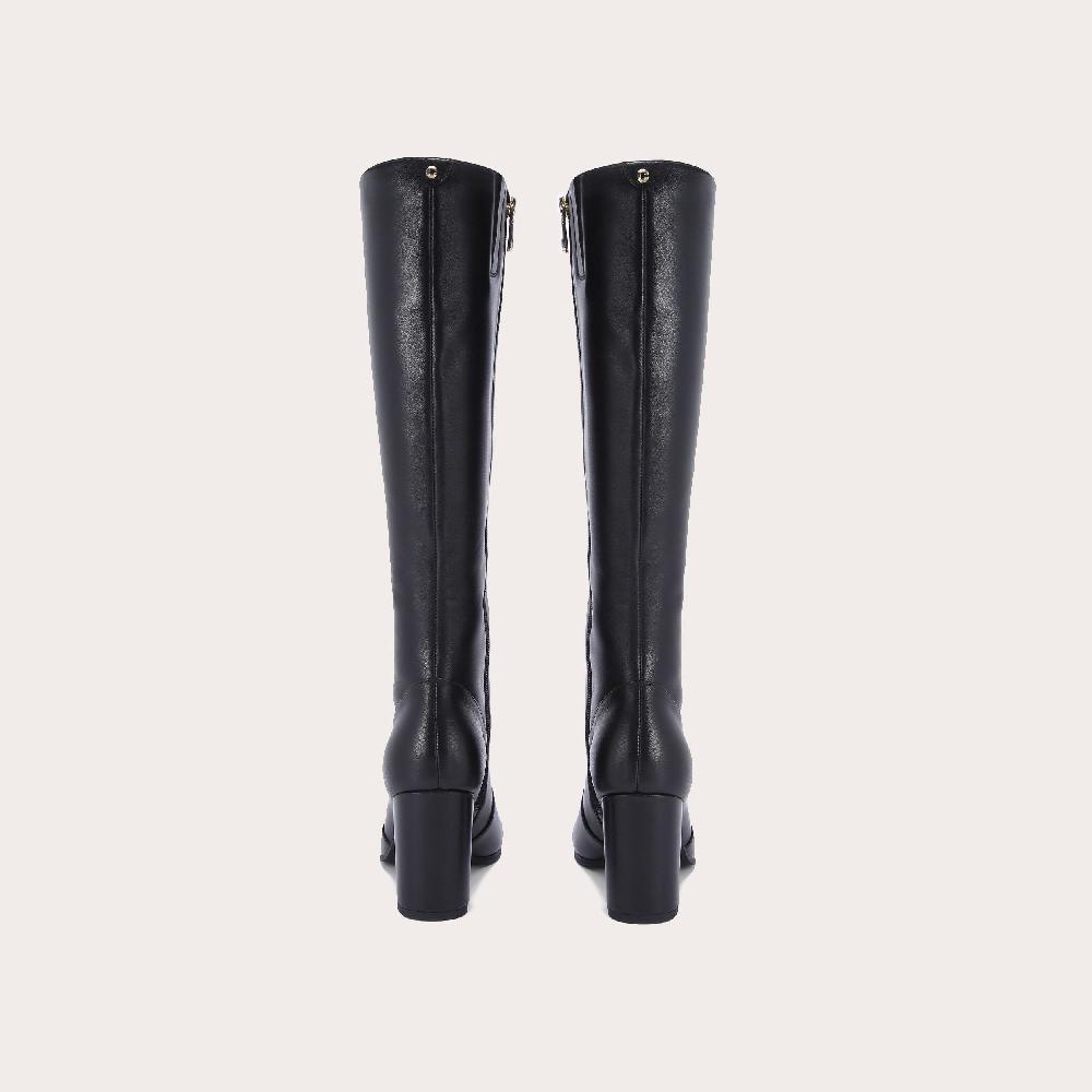 Carvela POSE KNEE HIGH Black Knee High Leather Boots By CARVELA