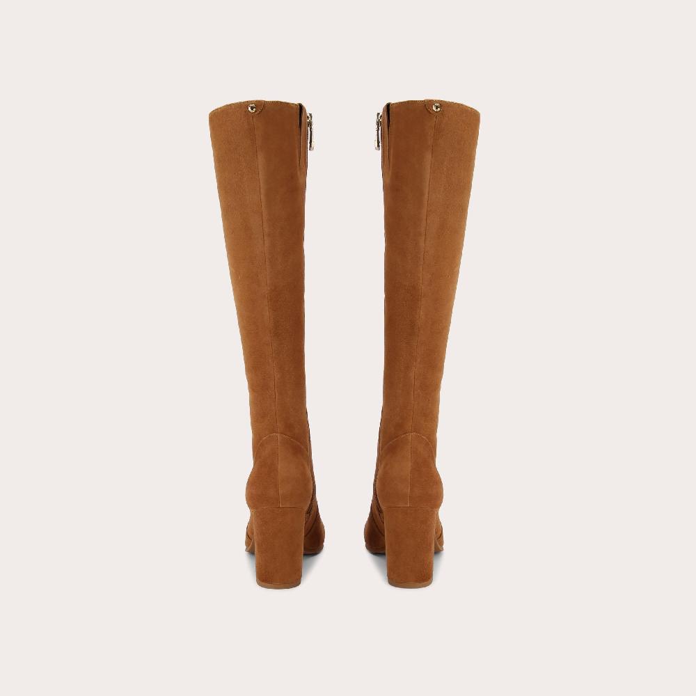 Carvela POSE KNEE HIGH Tan Suede Knee High Boot By CARVELA