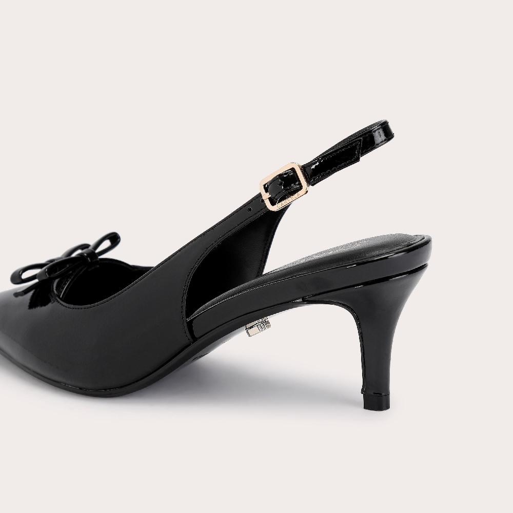 Carvela POSITANO BOW SLING BACK Black Patent Slingback Heel By CARVELA