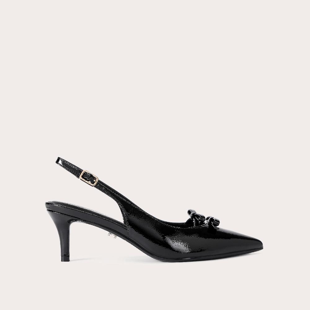 carvela POSITANO BOW SLING BACK Black Patent Slingback Heel by CARVELA