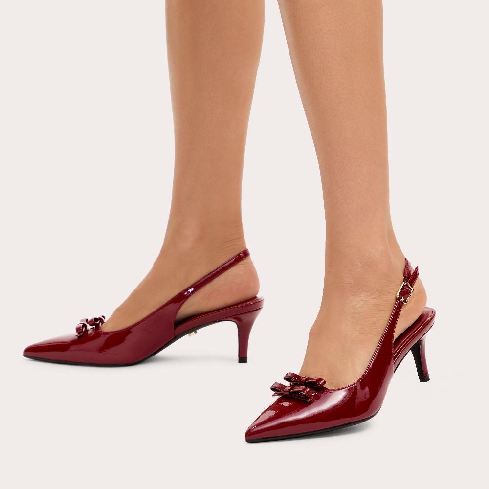 Carvela POSITANO BOW SLING BACK Red Patent Sling Back Heel By CARVELA
