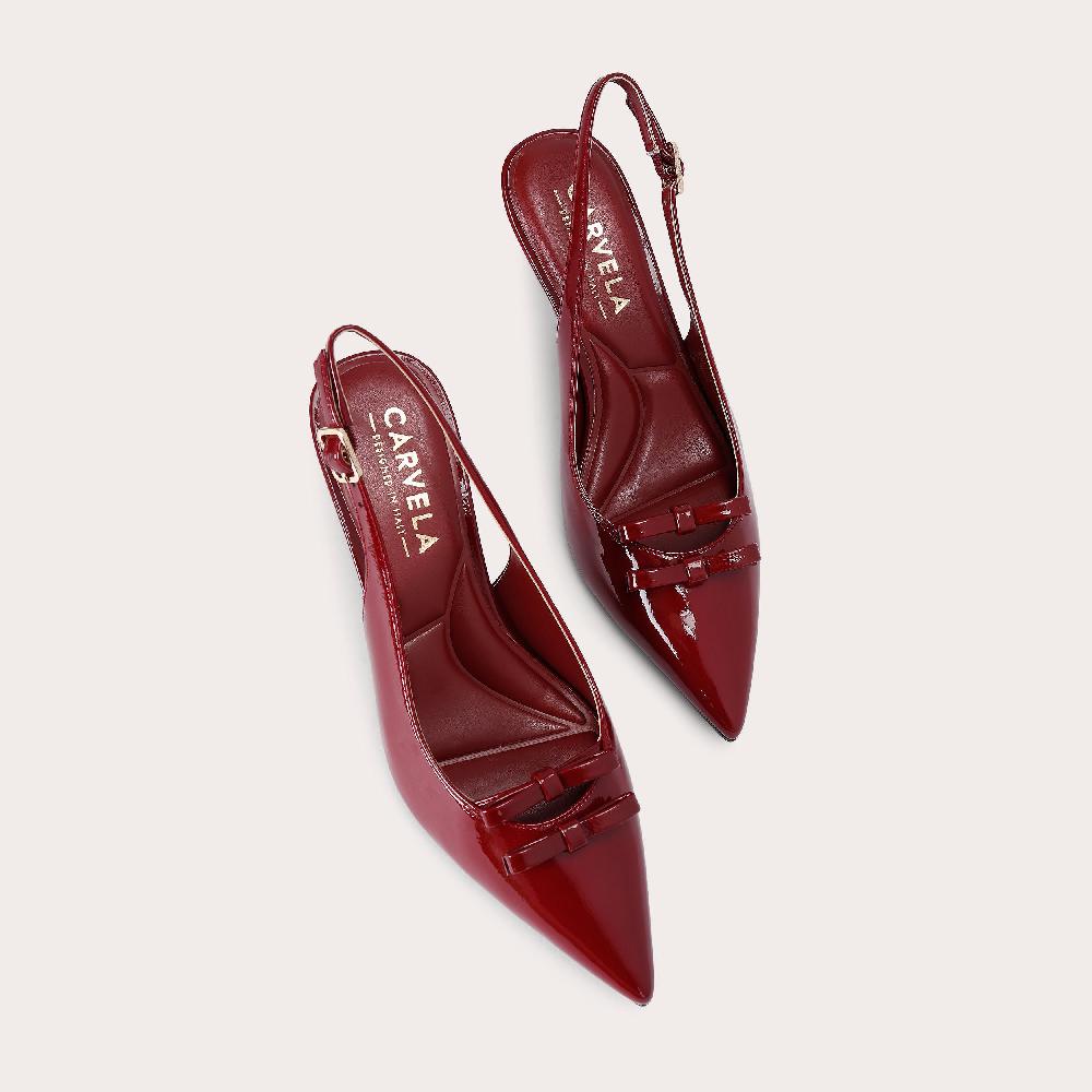 Carvela POSITANO BOW SLING BACK Red Patent Sling Back Heel By CARVELA