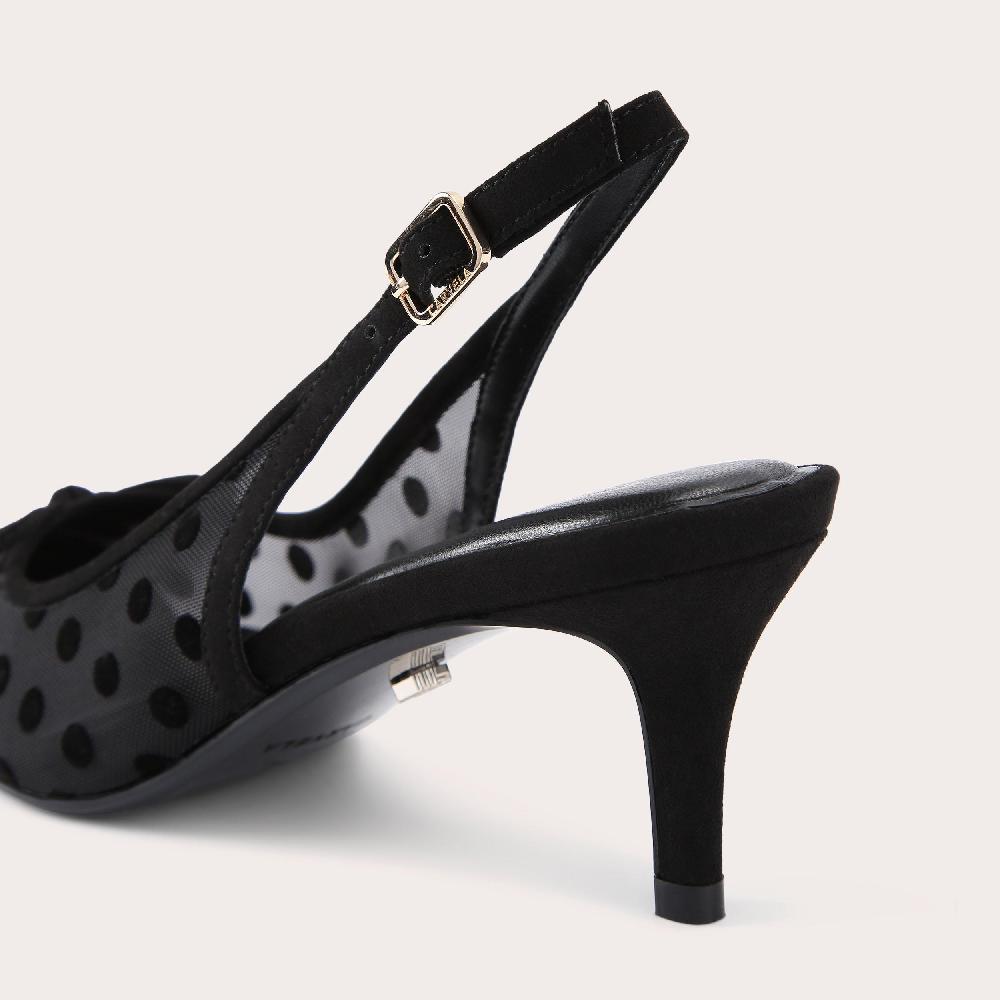Carvela POSITANO SLING LOW Dark Mesh Dotted Slingback Heel By CARVELA