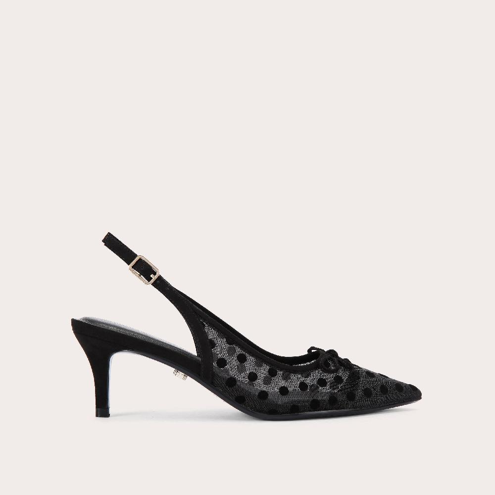 carvela POSITANO SLING LOW Dark Mesh Dotted Slingback Heel by CARVELA