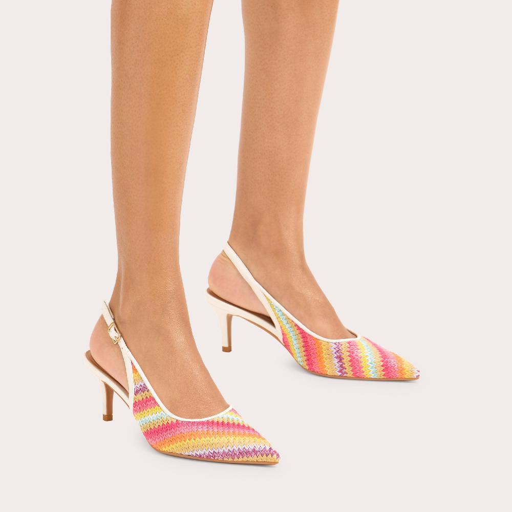 Carvela POSITANO STRIPE Rainbow Stripe Slingback Heel By CARVELA