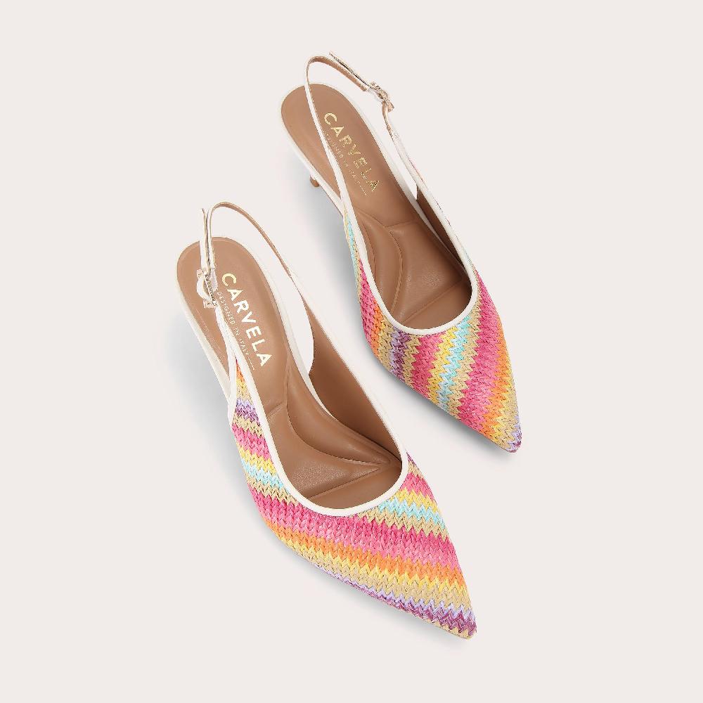 Carvela POSITANO STRIPE Rainbow Stripe Slingback Heel By CARVELA