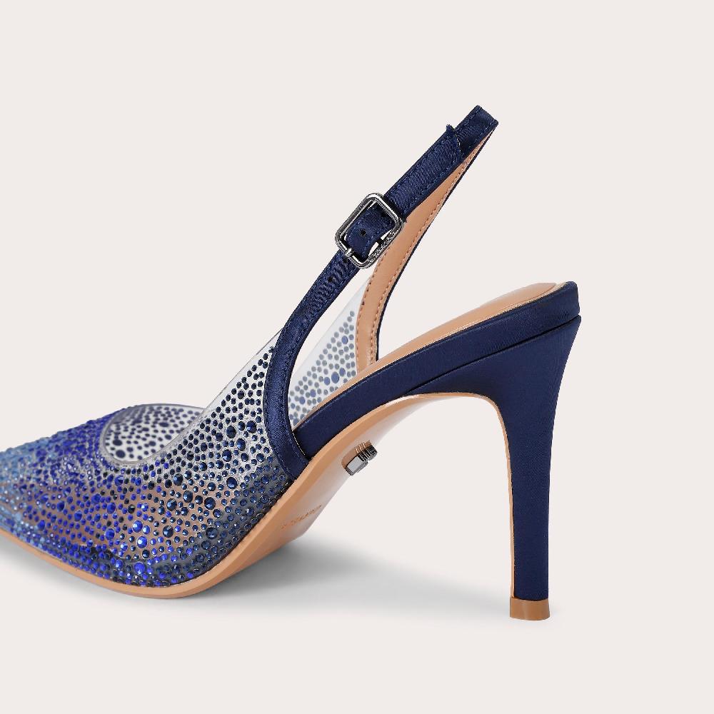 Carvela POSITANO VINYL SLING BACK Blue Crystal Slingback Heel By CARVELA