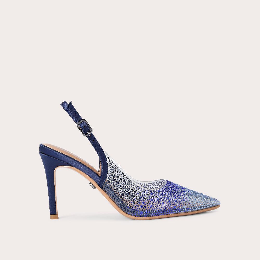 carvela POSITANO VINYL SLING BACK Blue Crystal Slingback Heel by CARVELA