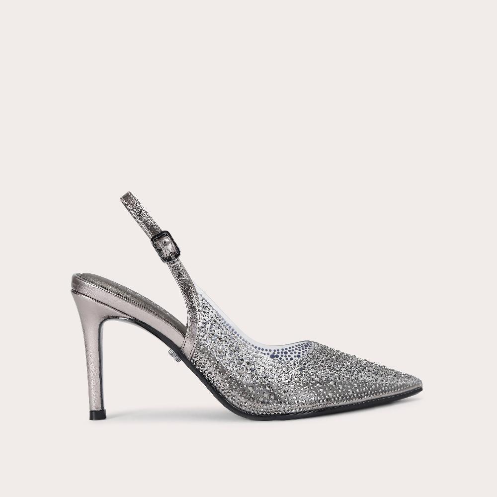carvela POSITANO VINYL SLING BACK Grey Vinyl Sling Back Heel by CARVELA