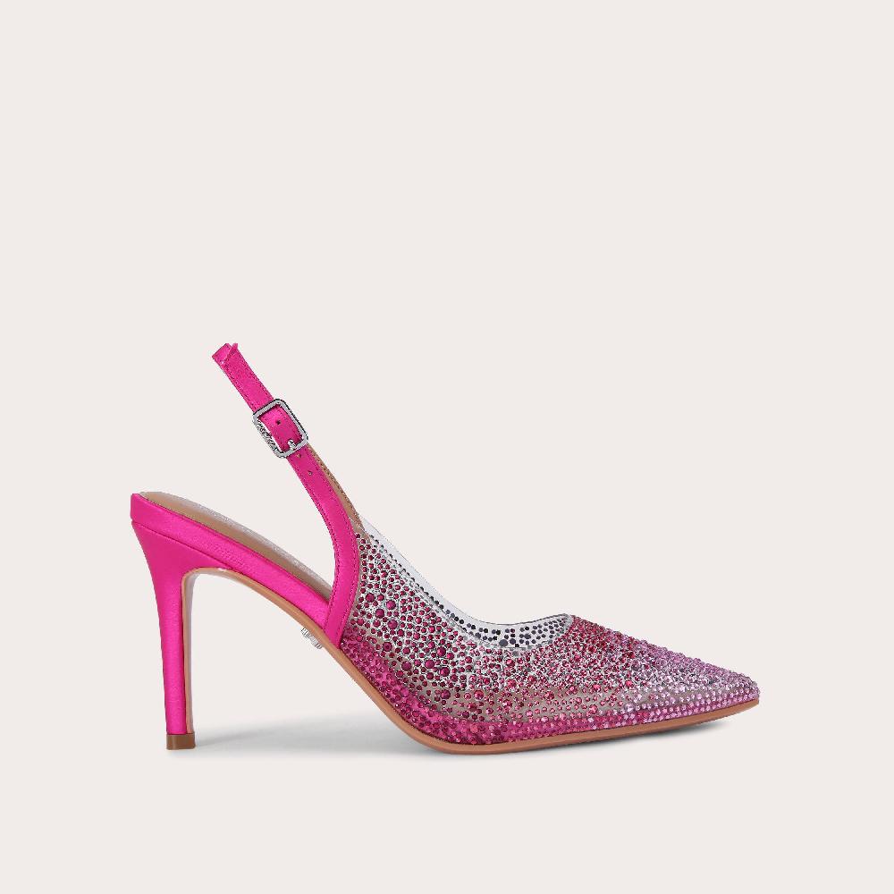 carvela POSITANO VINYL SLING BACK Pink Crystal High Heels by CARVELA