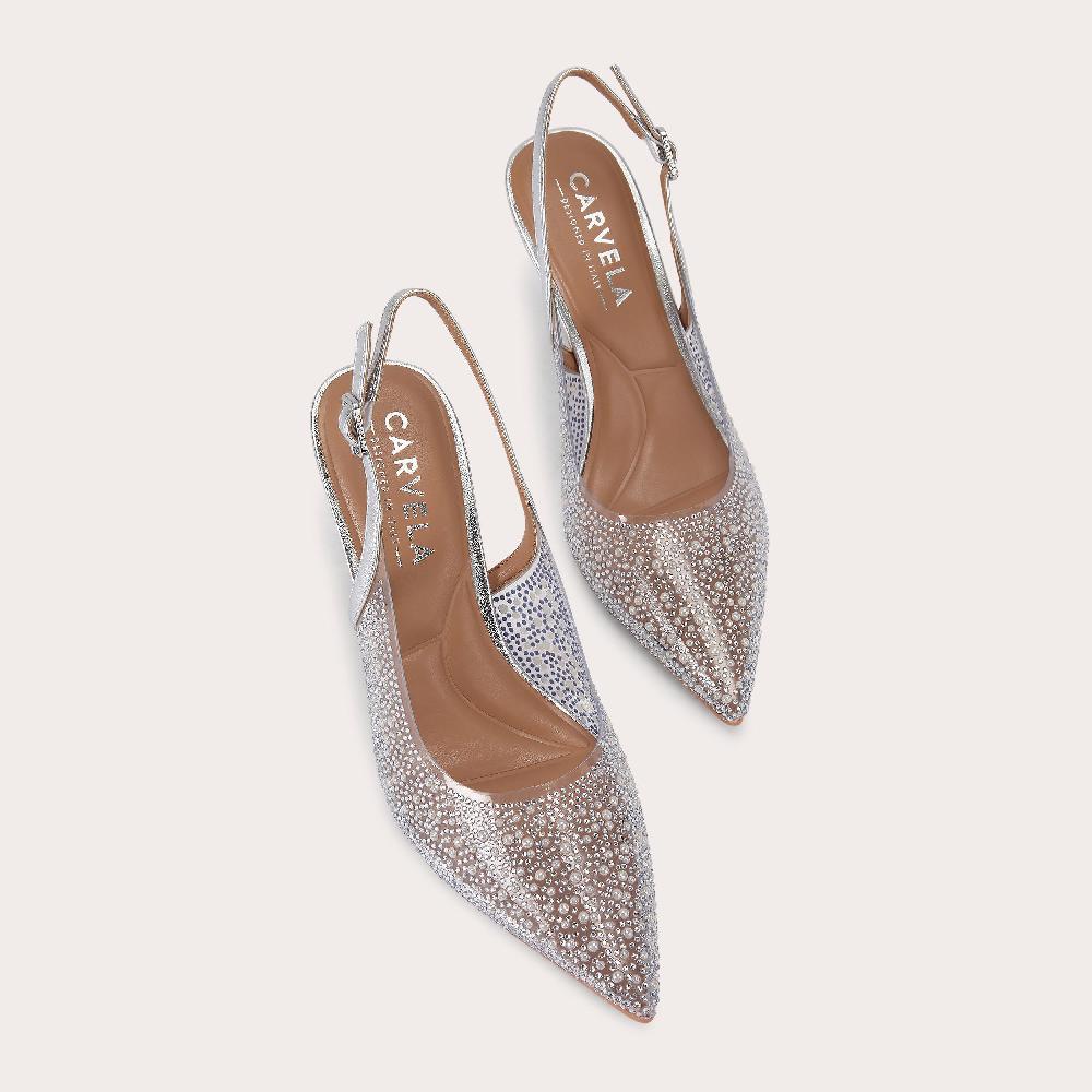 Carvela POSITANO VINYL SLING BACK Pink Vinyl Heel By CARVELA