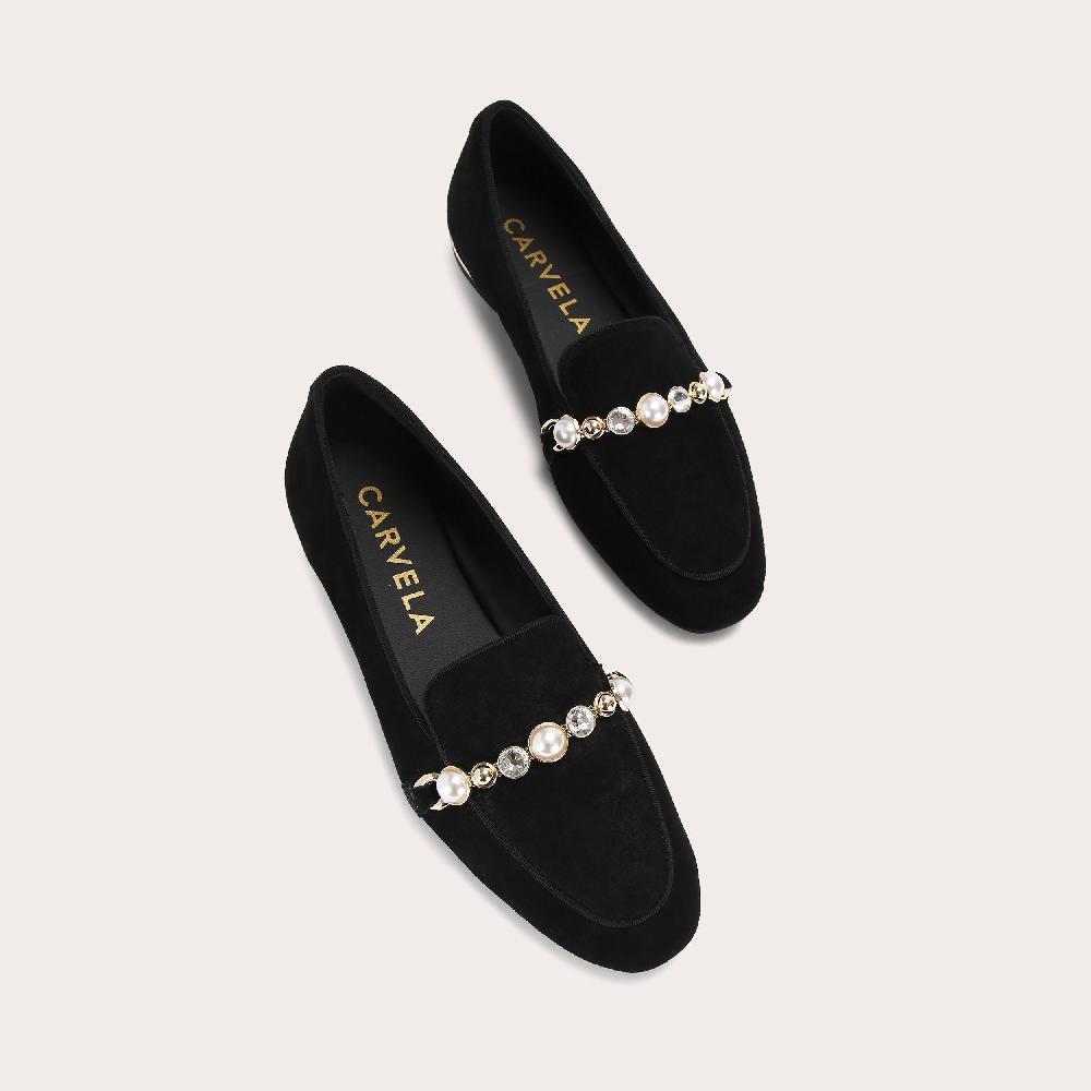 Carvela PRECIOUS LOAFER Black Suede Leather Loafer By CARVELA