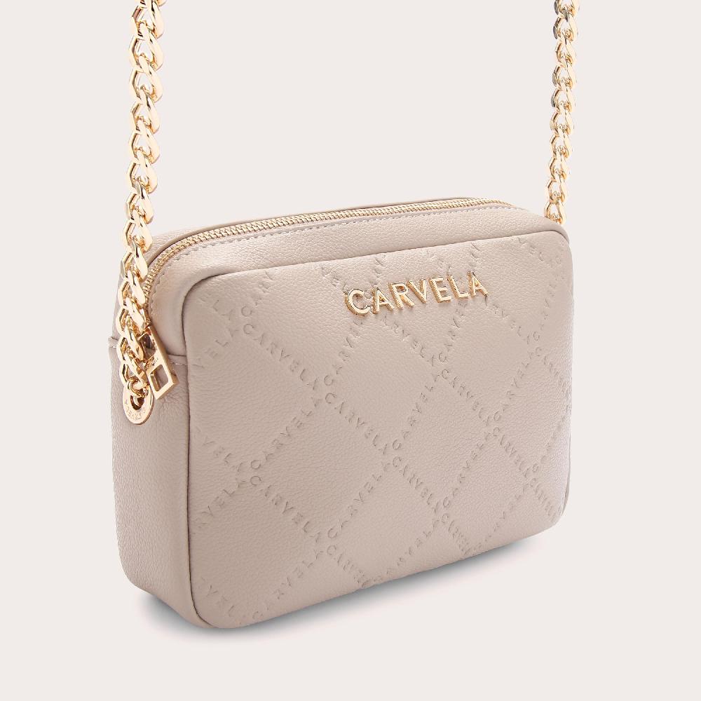 Carvela QUILTED CARVELA XBODY Taupe Cross Body Bag By CARVELA