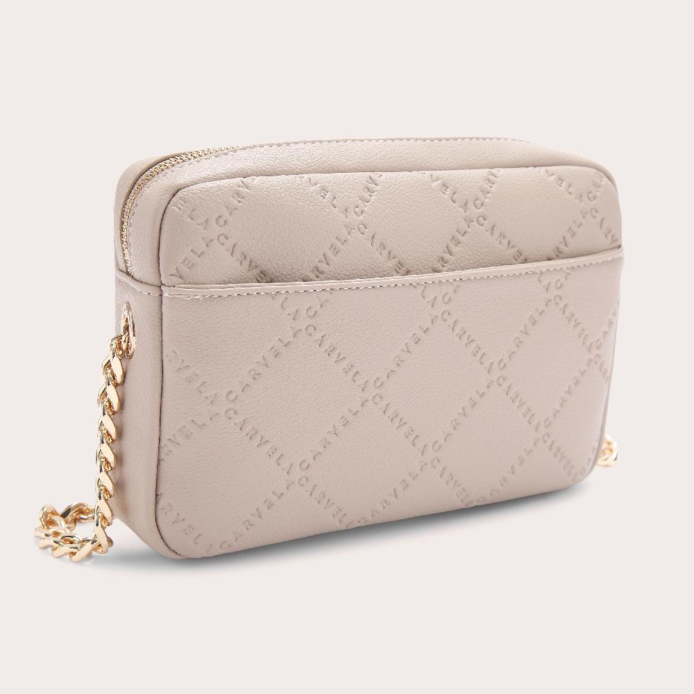 Carvela QUILTED CARVELA XBODY Taupe Cross Body Bag By CARVELA