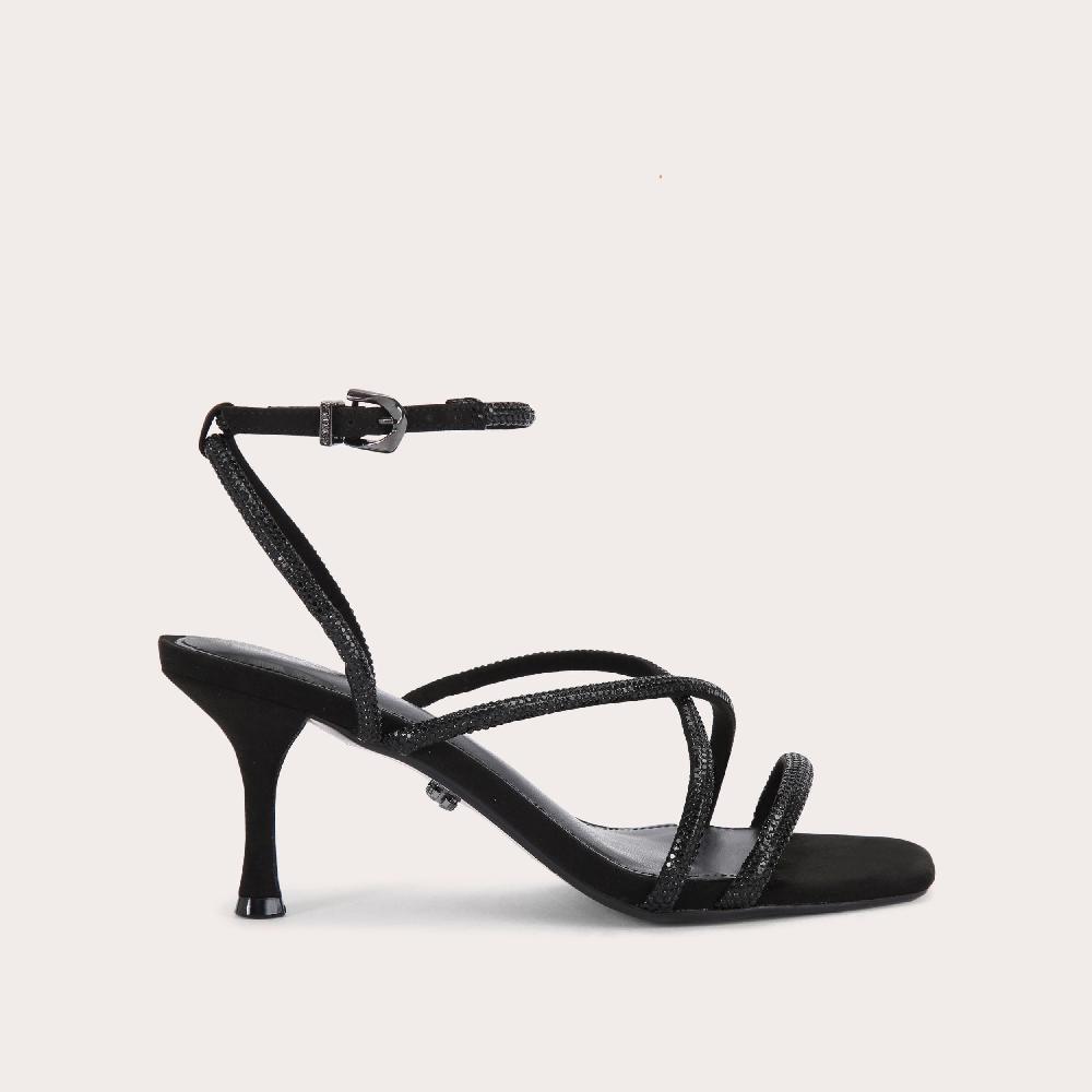 carvela RAVELLO LOW Black Satin Crystal Heel by CARVELA