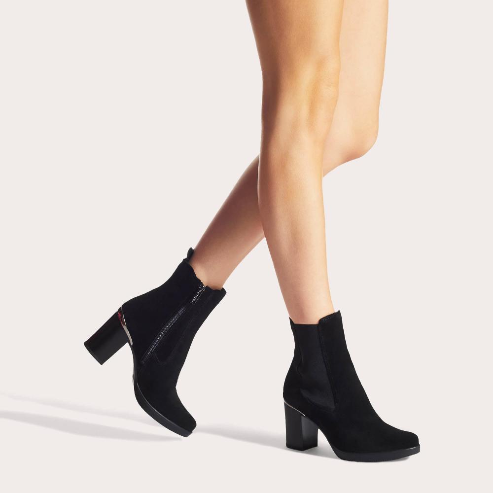 Carvela REACH ANKLE BOOT Black Suede Heeled Boots By CARVELA COMFORT