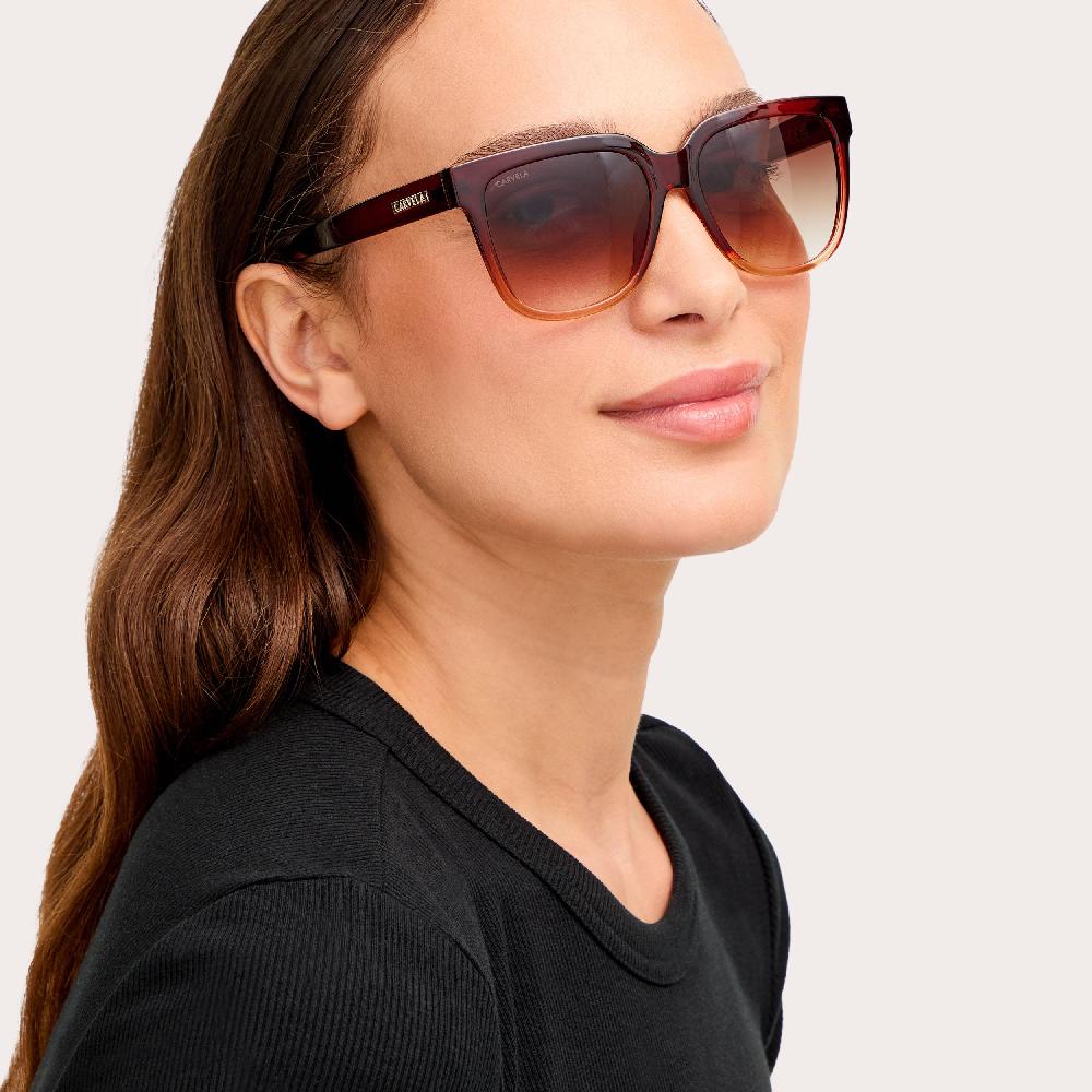 Carvela RECTANGLE SUNGLASSES Ombre Mid Brown Sunglasses By CARVELA