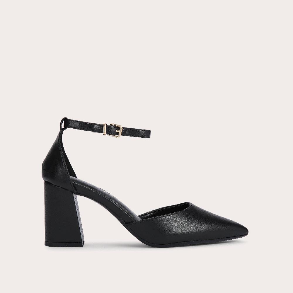 carvela REFINED COURT Black Pointed Toe Block Heels by CARVELA