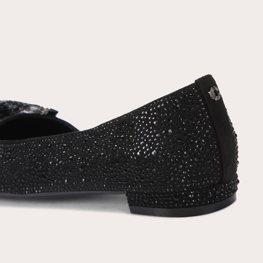Carvela REGAL BOW FLAT Black Crystal Flats By CARVELA