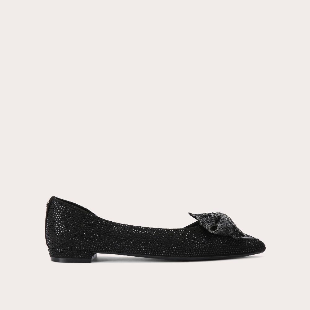 carvela REGAL BOW FLAT Black Crystal Flats by CARVELA