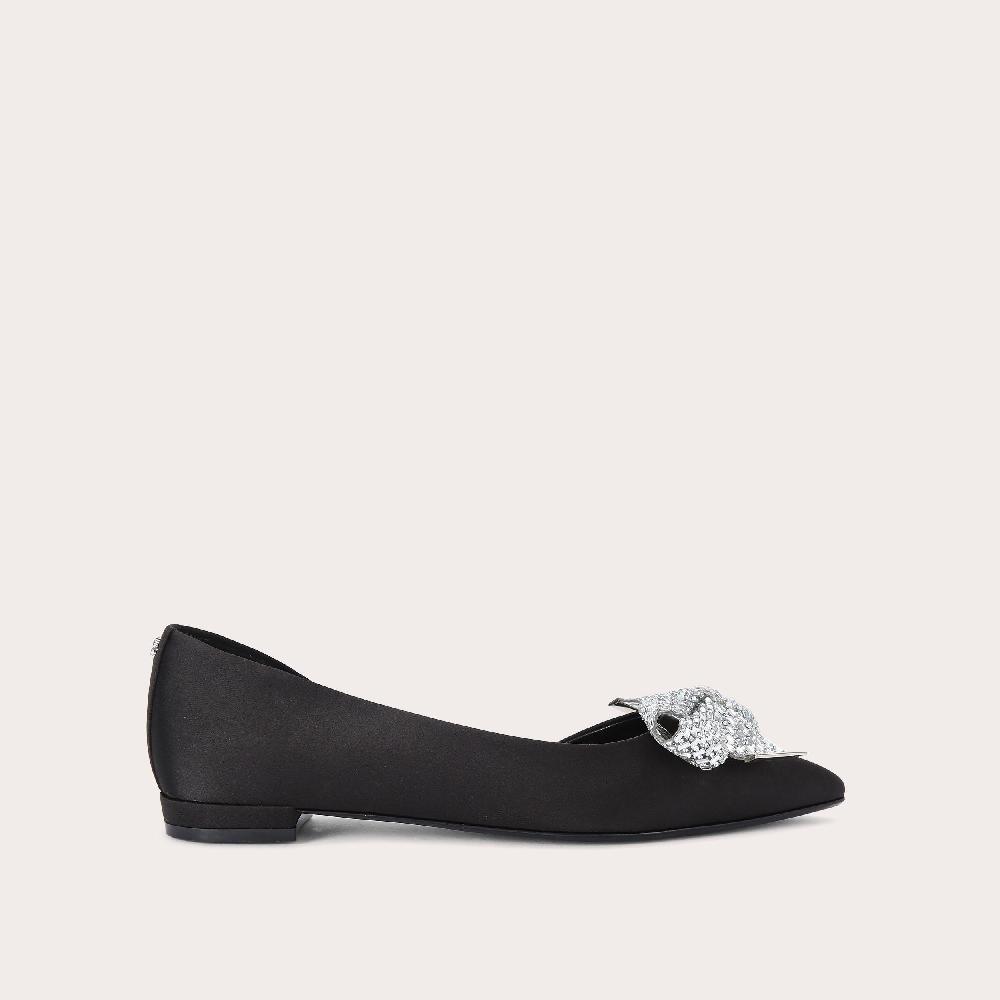 carvela REGAL BOW FLAT Black Satin Flat Shoe by CARVELA