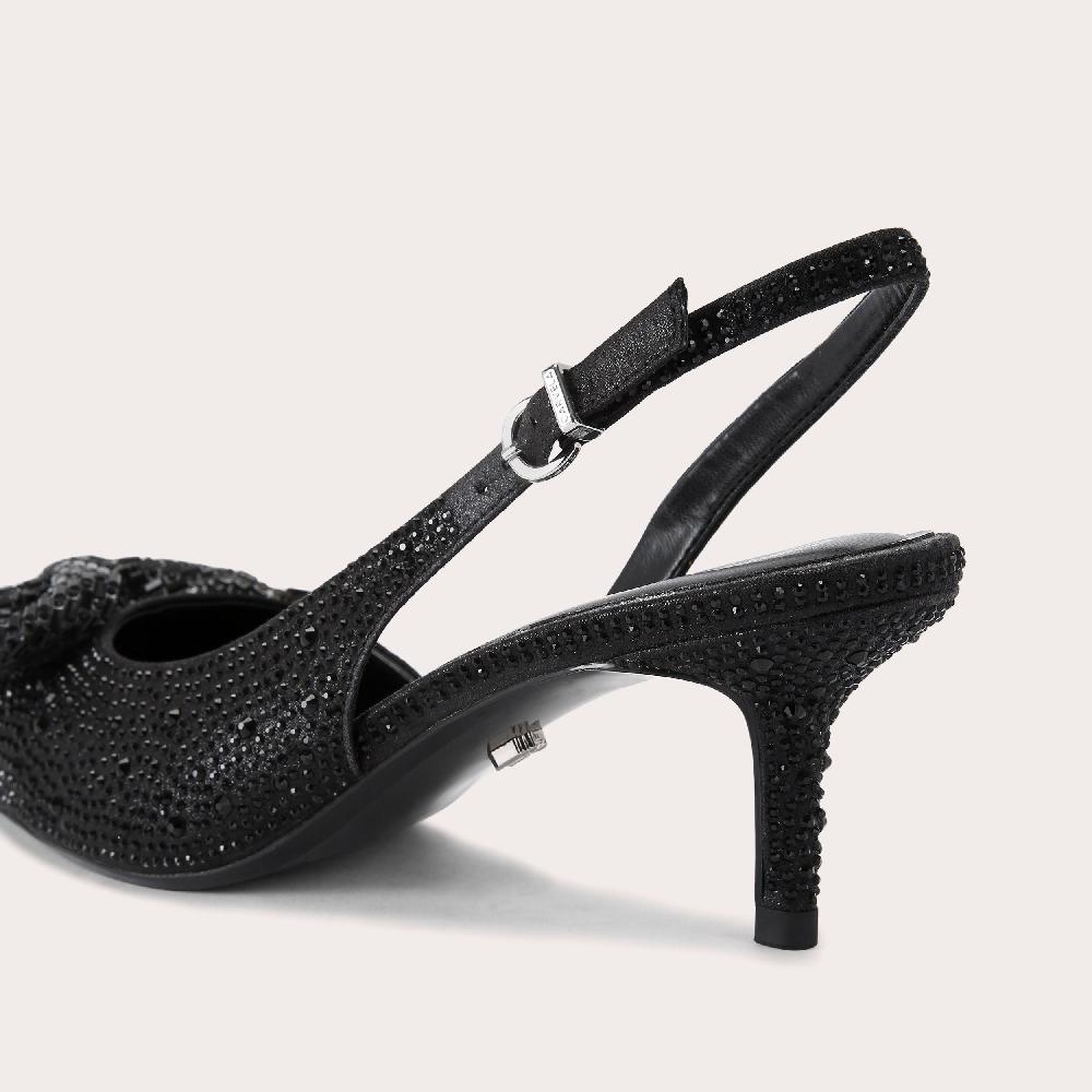 Carvela REGAL BOW SLING 2 Black Crystal Heels By CARVELA