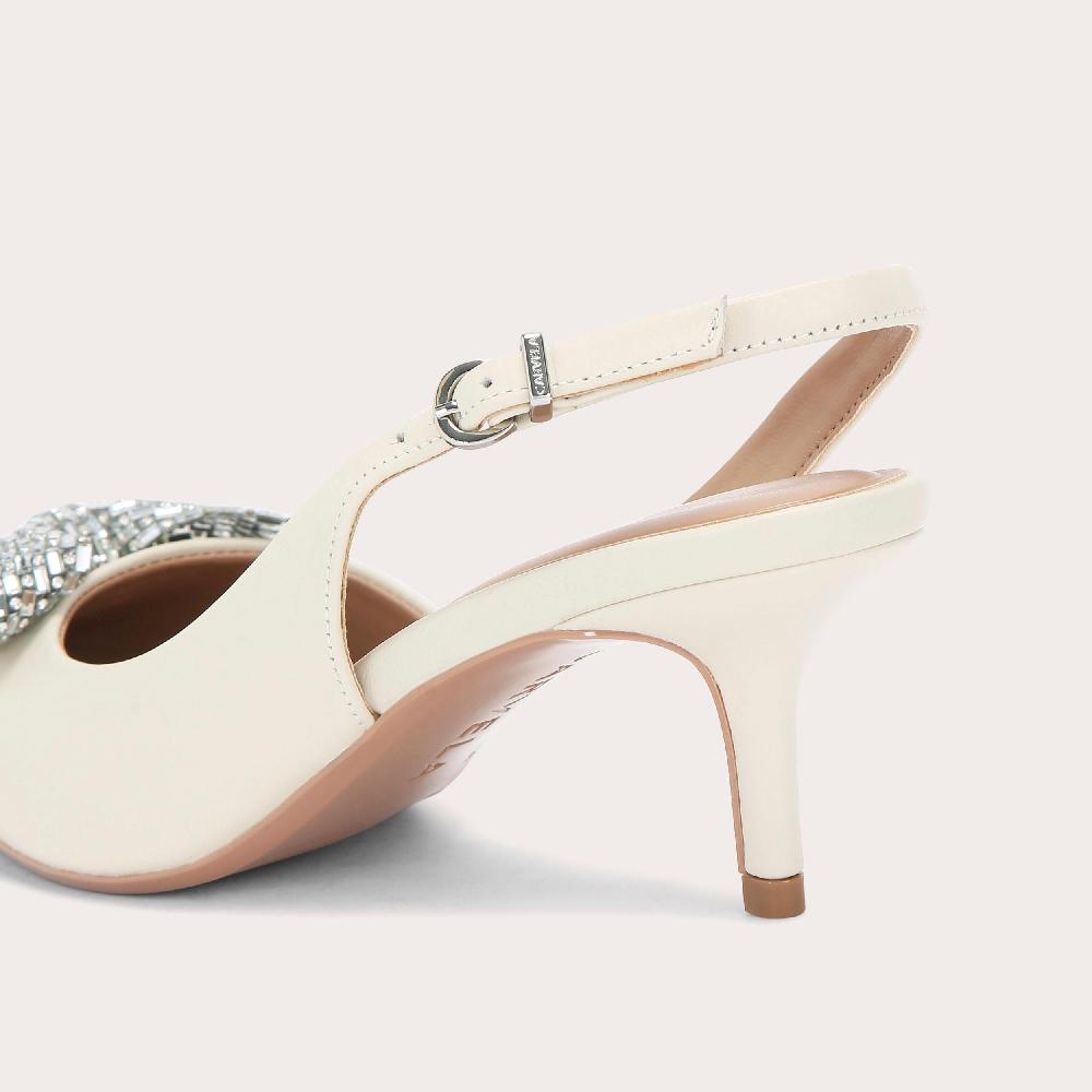 Carvela REGAL BOW SLING 2 Bone Leather Slingback Heel By CARVELA