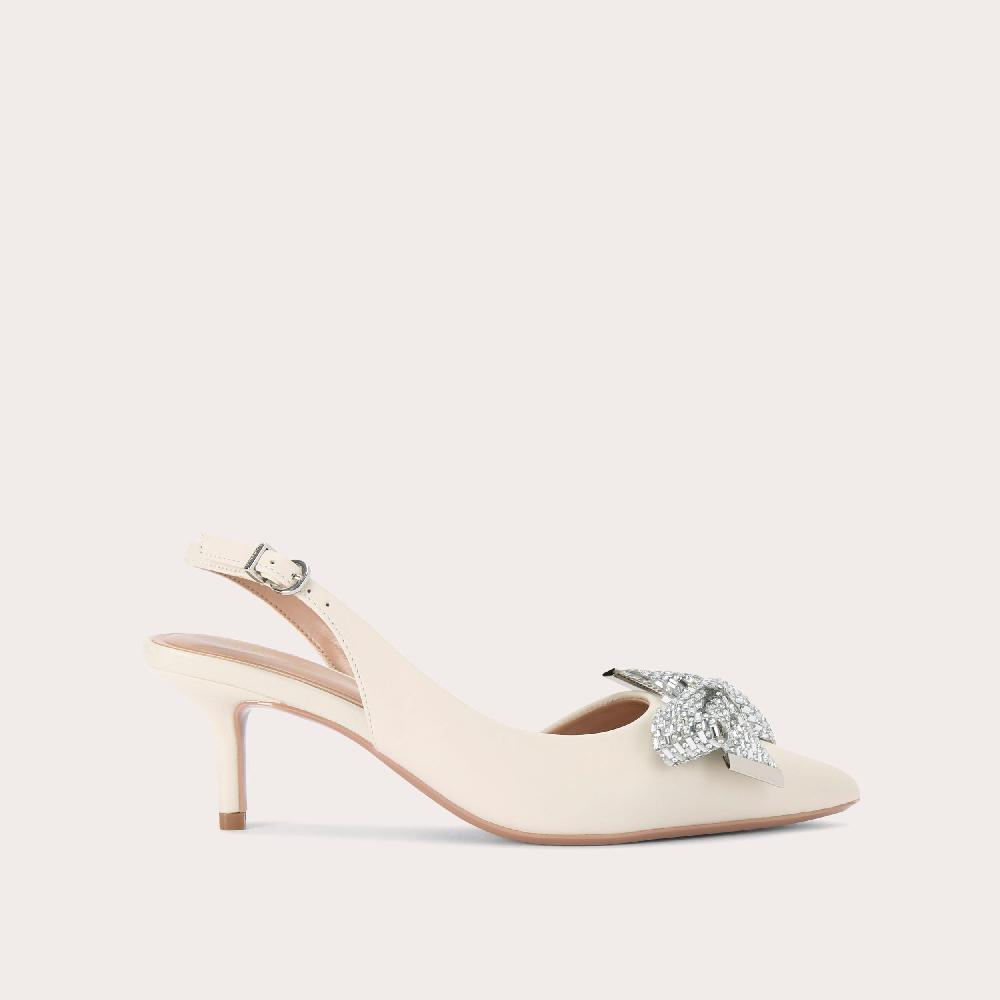 carvela REGAL BOW SLING 2 Bone Leather Slingback Heel by CARVELA