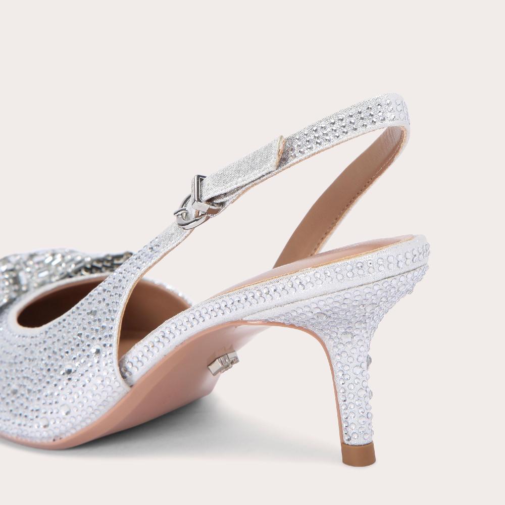 Carvela REGAL BOW SLING 2 Silver Crystal Slingback Heel By CARVELA