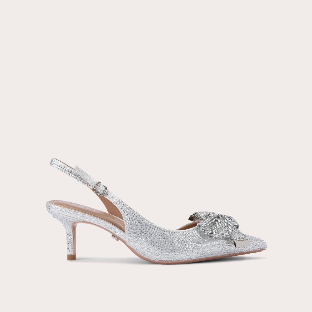 carvela REGAL BOW SLING 2 Silver Crystal Slingback Heel by CARVELA