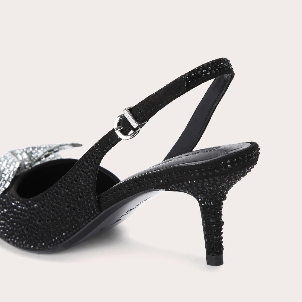 Carvela REGAL BOW SLING 60 Black Crystal Slingback Heels By CARVELA