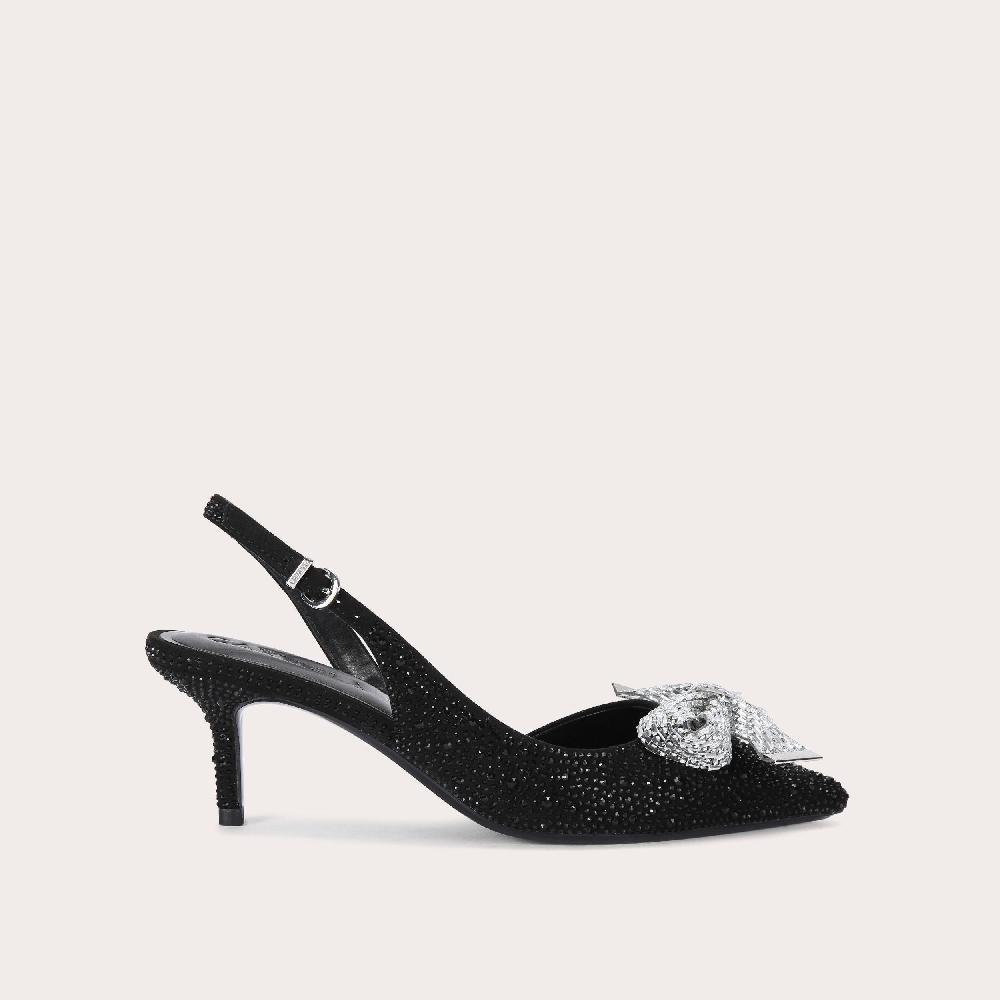 carvela REGAL BOW SLING 60 Black Crystal Slingback Heels by CARVELA
