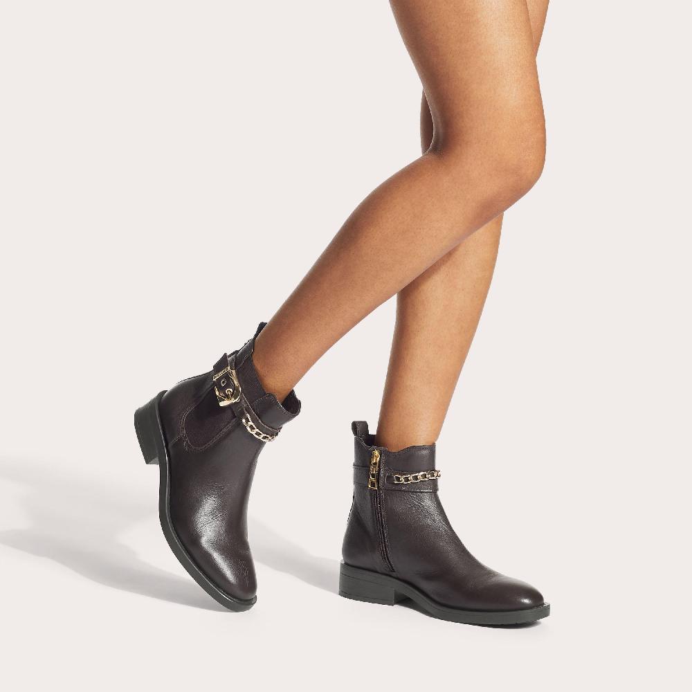 Carvela RIDER ANKLE Brown Buckle Leather Ankle Boot By CARVELA