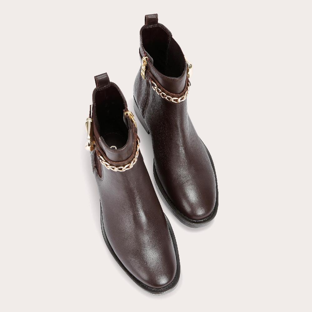 Carvela RIDER ANKLE Brown Buckle Leather Ankle Boot By CARVELA